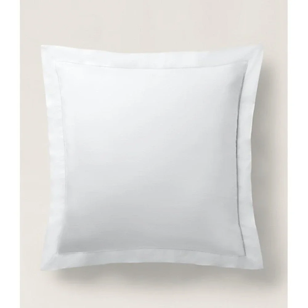 Ralph Lauren Organic Cotton‎ Sateen Border Euro Pillow Sham Parchment